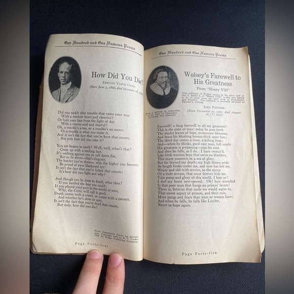 101 Famous Poems with Prose Supplement Antique Poetry Book Soft CoverPromotional - Picture 7 of 8